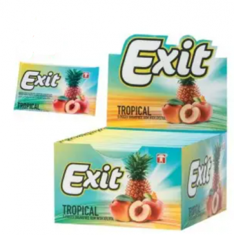 Жувальна гумка "Exit" з ароматом тропічних фруктів  - 11 гр.  х 20 шт х 20 шт - Закуски к пиву TM Belosvet